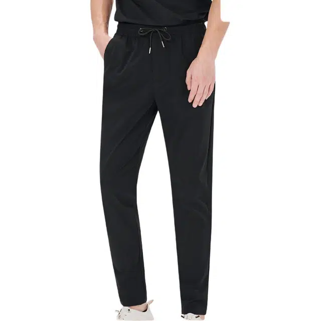 利郎 弹力春季运动纯色中腰长裤休闲裤 男款