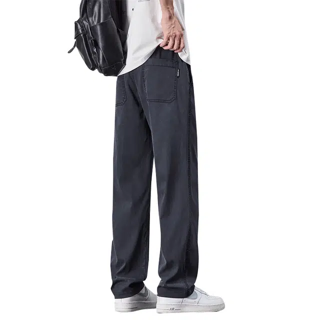 协协乐 夏季薄款商务宽松直筒垂顺长裤休闲裤 男款