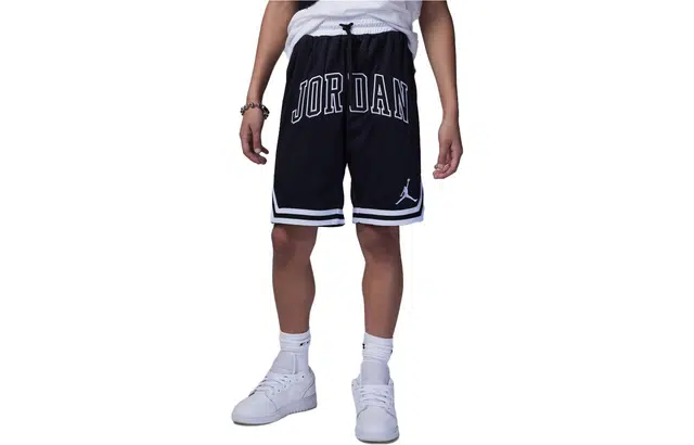 Jordan Kids Logo Print Striped Shorts Black