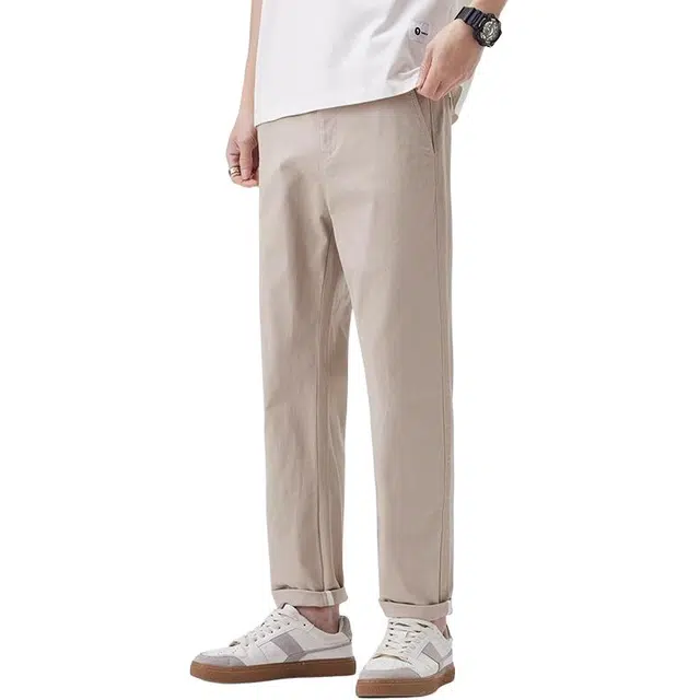 杜克恩 美式宽松小脚锥形夏季简约复古潮流通勤直筒九分休闲裤 男款