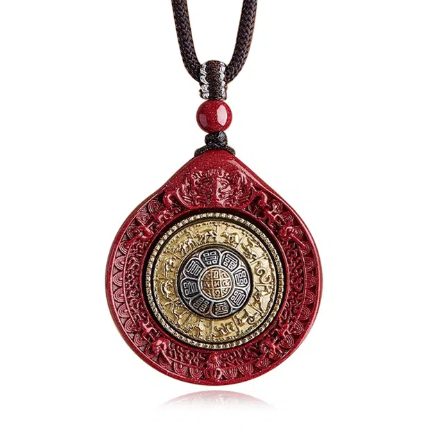 谧月珠宝 万事顺遂吉祥如意前程似锦事事顺心新中式国潮精美礼盒小众设计精致时尚百搭轻奢风好运天然 朱砂 玉石项链 男女同款情侣款