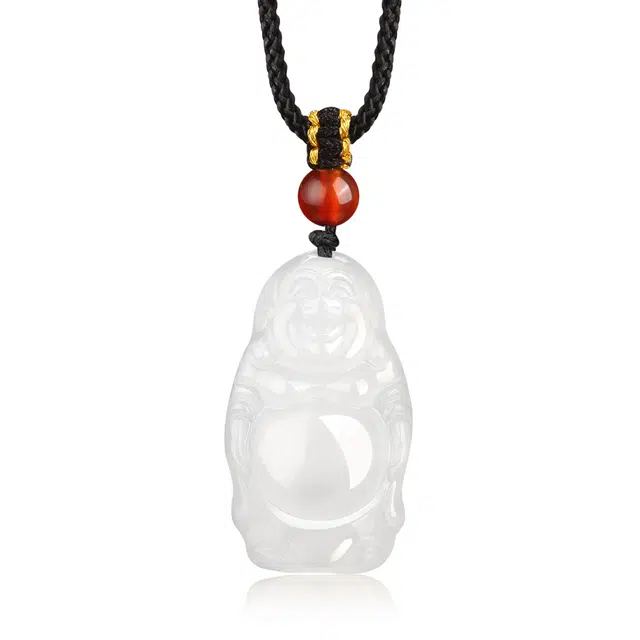 【清新脱俗】 帝苏行 笑面玉佛公 新中式国潮 吉祥如意平安顺遂 简约小众设计 玉髓 项链 女款
