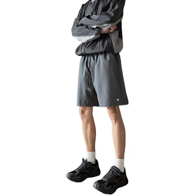 哲源 美式高街复古简约风宽松五分裤日常通勤百搭痞帅时尚潮流休闲短裤 男女同款