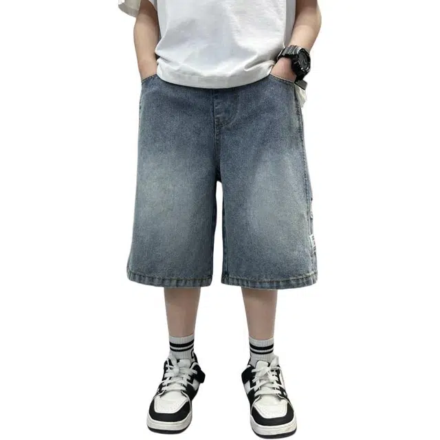 泰迪珍藏 亲肤时尚舒适短裤 儿童款 蓝色