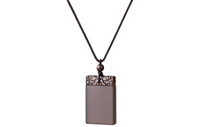 石头记 貔貅平安无事牌 新中式国风 转运好运饰品 吞金兽招财  礼盒款 黑曜石 项链 男女同款情侣款