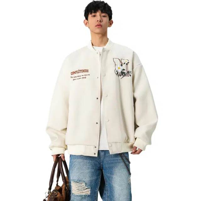 佐菲利  美式潮牌复古山茶花刺绣字母宽松百搭棒球服 男女同款