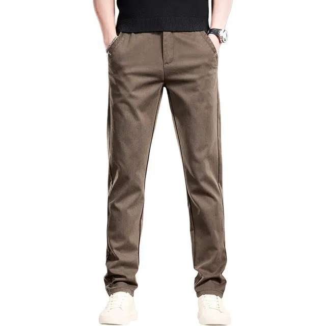 贵色 薄款纯色弹力运动健身时尚百搭舒适透气微光纳米涂层抗皱商务款长裤港系高端轻商务直筒休闲裤 男女同款