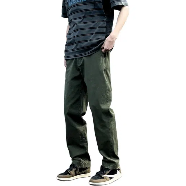 沃马 美式高街弯刀水洗做旧废土风高级感通勤时尚百搭牛仔裤 男女同款