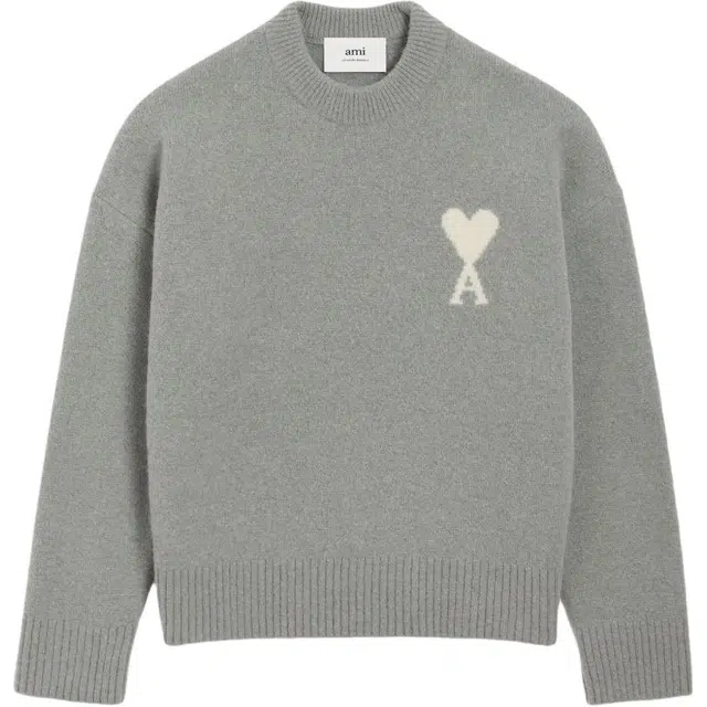 AMIPARIS Logo Pullover Sweater Light Grey