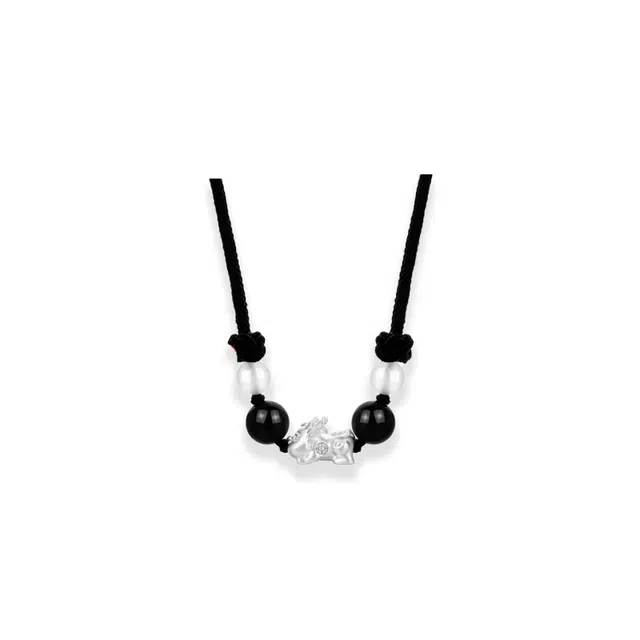 大唐国鼎 貔貅新中式国潮小众设计本命年 诸事顺利时来好运旺事业学业本命年财运 好运合成/人造 黑曜石 玉石项链 男女同款情侣款