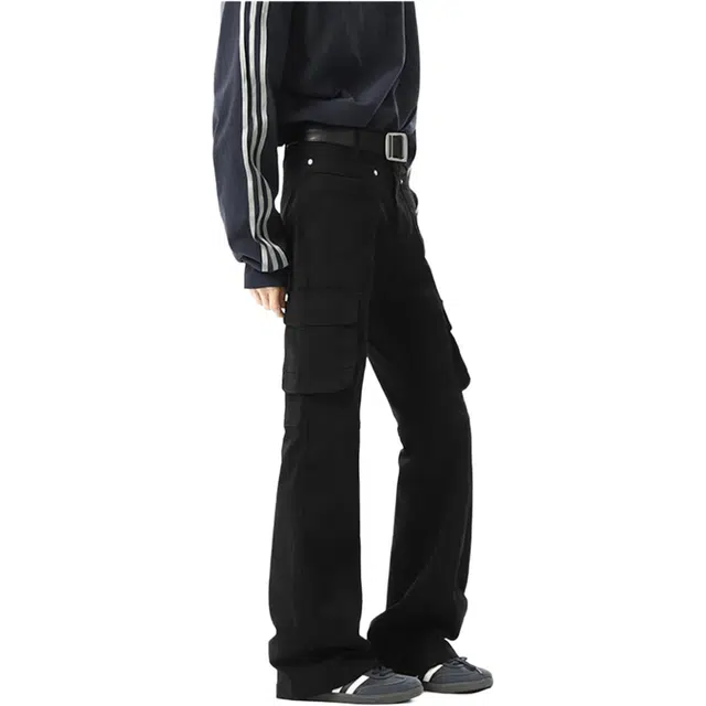 哲源 美式高街复古水洗做旧休闲工装裤 男女同款