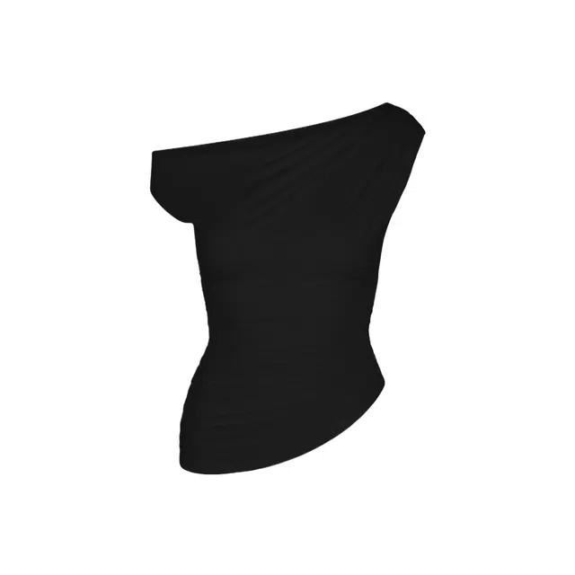NAKED WARDROBE Off-Shoulder Asymmetrical Top Smooth