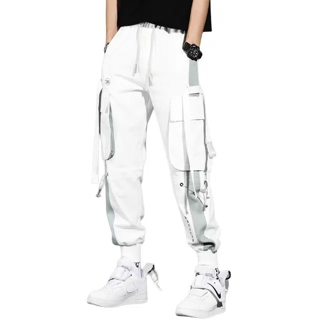 隐狼世家 机能时尚潮流舒适中腰适中系带字母合身长裤工装裤 男款