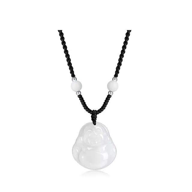 【普陀山官方已祝福】 普陀山文创 如意吉祥平安大肚佛公弥勒佛吊坠诸事顺利手工编绳 生日纪念日送礼礼盒装 玉髓 项链 男女同款情侣款