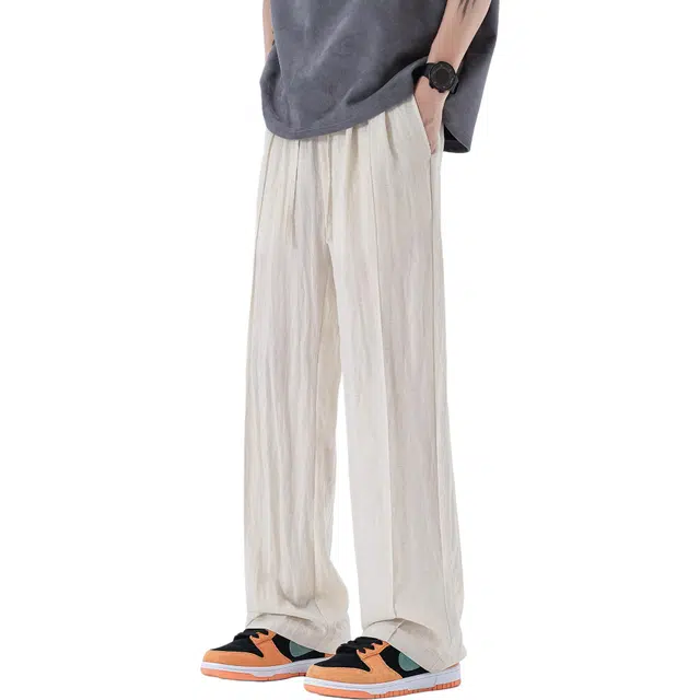 瑞梵帝斯 美式百搭长裤口袋装饰痞帅宽松柔软舒适亲肤抽绳设计运动休闲裤 男款