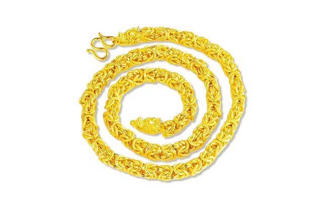 百利金 霸气龙头 嘻哈个性轻奢高级感国潮新中式生肖龙招财转运创意设计锁骨链 合金 项链 男女同款情侣款