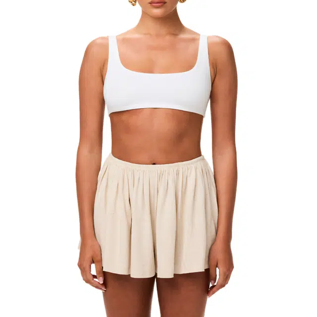NAKED WARDROBE Linen Pleated Shorts