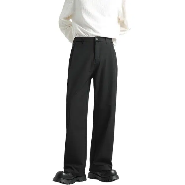 宝米卡 垂坠宽松直筒休闲阔腿西装裤 男女同款