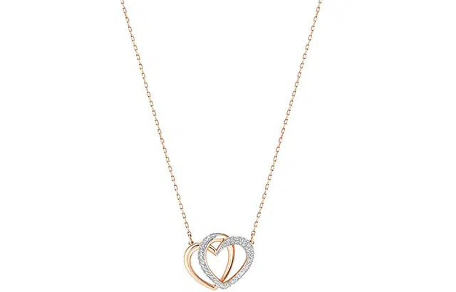 Swarovski Heart to Heart Necklace Rose Gold
