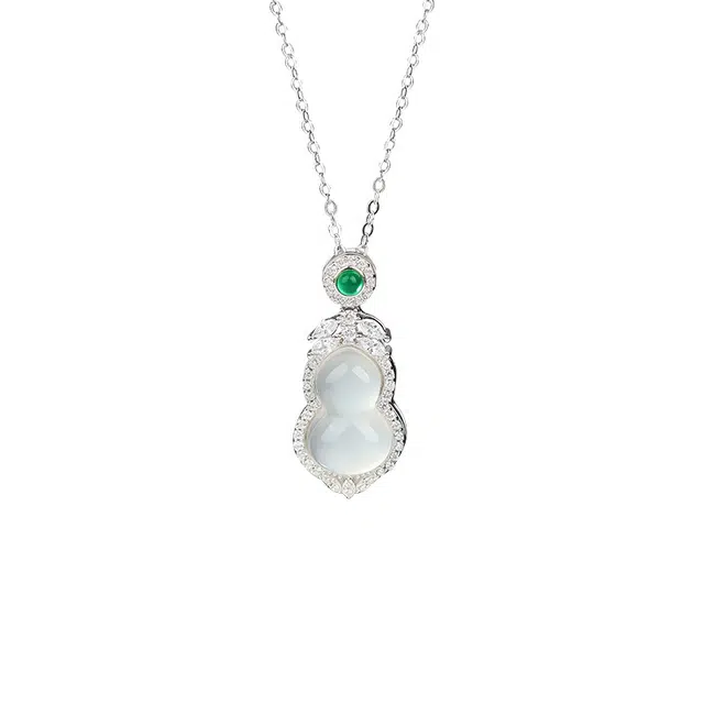 陌阡雪 复古葫芦新中式国潮设计 小众气质清冷感高奢 优雅百搭轻奢风#好运 玉髓 项链 男女同款情侣款