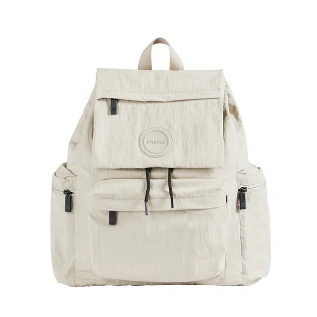 米熙 轻便防泼水大容量 织物 双肩包旅行背包通勤学生书包 男女同款情侣款 燕麦白/卡其色/松黄绿/暗夜黑/岩土棕