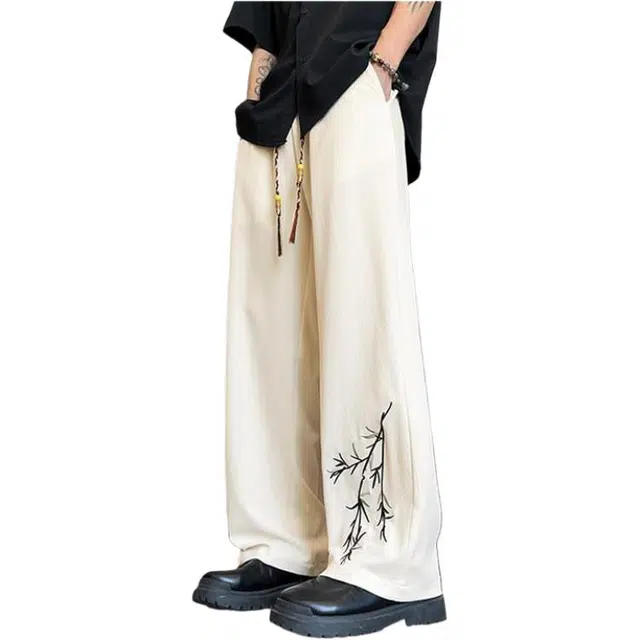 特斯型 冰丝国风简约百搭休闲裤 男女同款