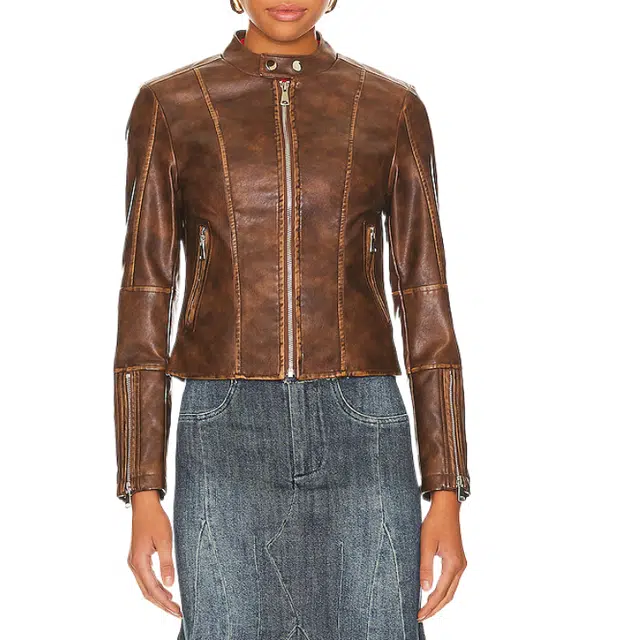SUPERDOWN Steph Faux Leather Moto Jacket