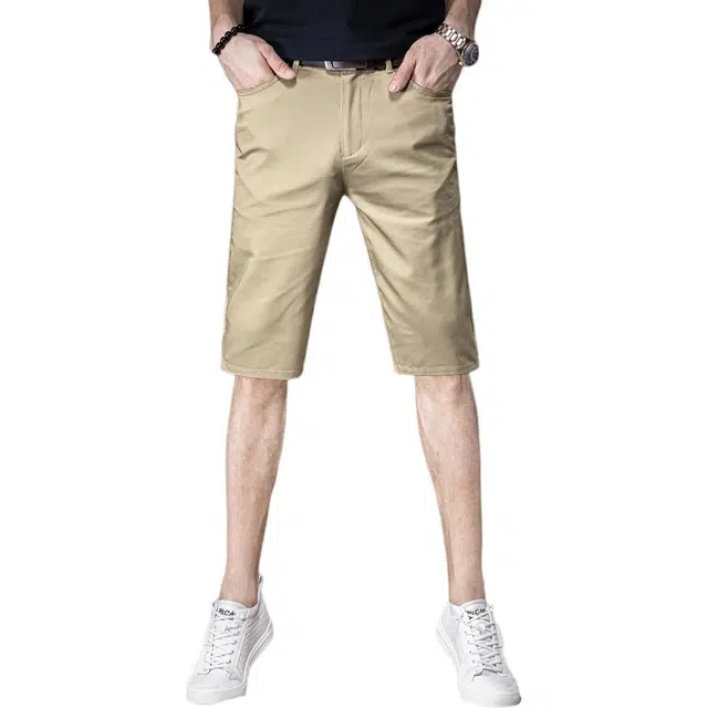 贵色 夏季 垂感薄款多巴胺五分裤子休闲工装短裤 男女同款 卡其色