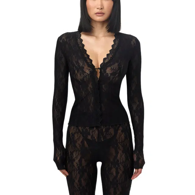 NAKED WARDROBE Cardigan Top Lace