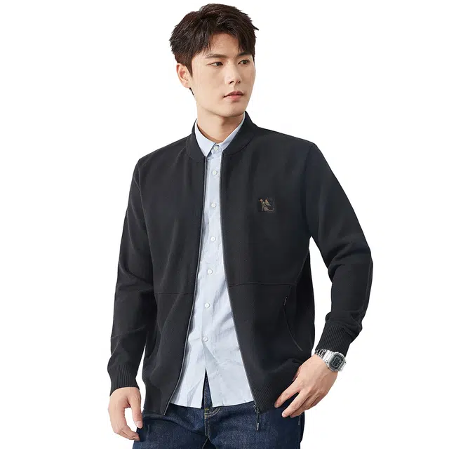 富铤 纯色基础款休闲百搭夹克外套 男款