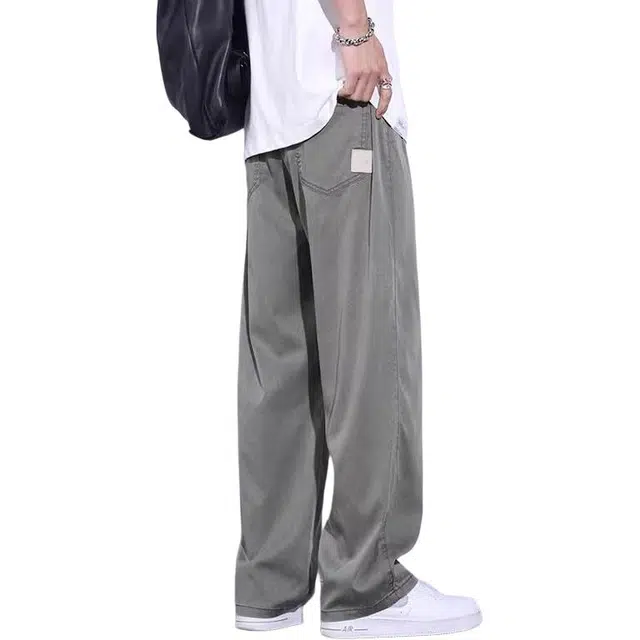 隐狼世家 潮牌宽松直筒阔腿长裤子休闲裤 男款