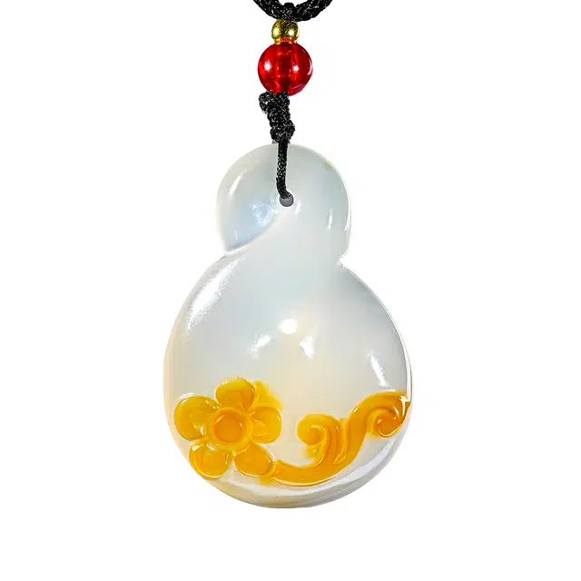 素于 【时来运转】国潮小众轻奢设计温润典雅吊坠平安喜乐诸事顺遂复古通勤时尚百礼盒装#好运 玉髓 项链 男女同款情侣款