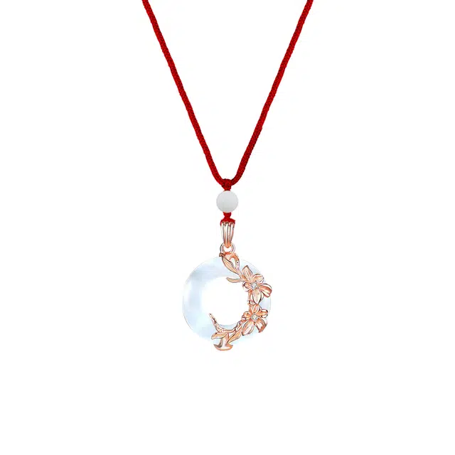 琉堇 新中式三生三世挂脖首饰 本命年纳福平安扣 缘定终生复古定情信物桃花 龙凤呈祥锁骨链 菩提根 项链 男女同款情侣款