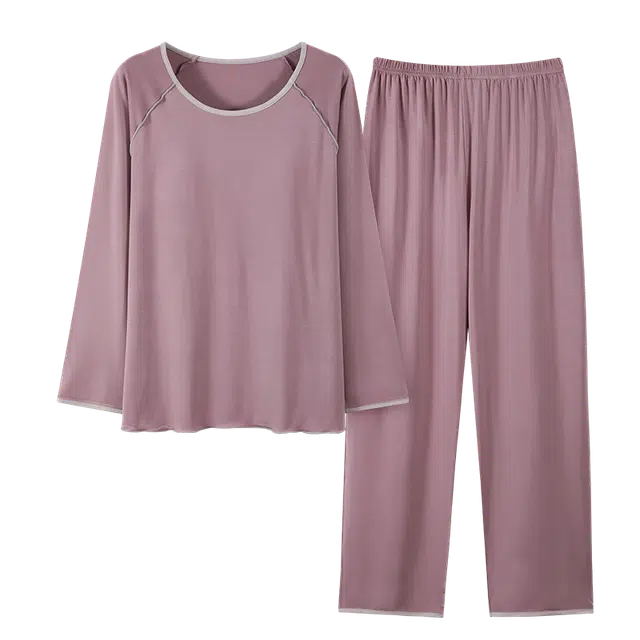 顶瓜瓜 舒适简约亲肤透气女款带胸垫可外穿家居服睡衣套装 男女同款