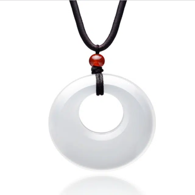 【玲珑剔透】 帝苏行 公主平安扣 新中式国潮 吉祥如意平安顺遂 简约小众设计 玉髓 项链 女款