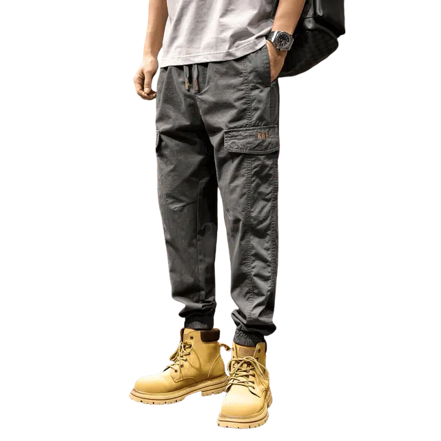 路杰邦 美式重磅工装裤痞帅潮牌机能伐木束脚裤长裤休闲裤 男款