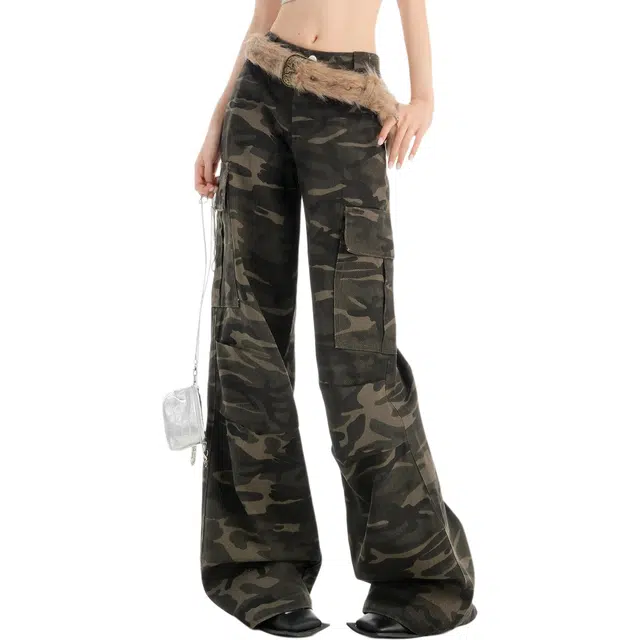 黑恐龙 美式潮牌工装多口袋宽松直筒垂感百搭阔腿时尚嘻哈高街休闲牛仔裤 男女同款