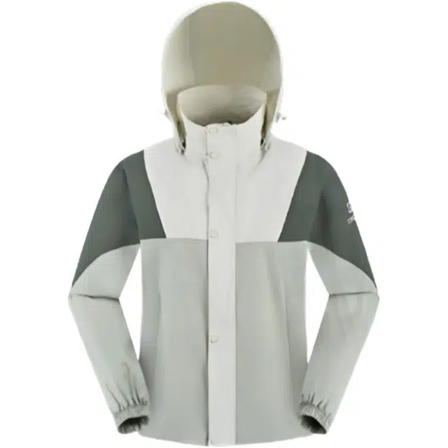 探路者  舒适简约百搭拼色可脱卸帽拉链运动  防水防风防雨透气冲锋衣 女款