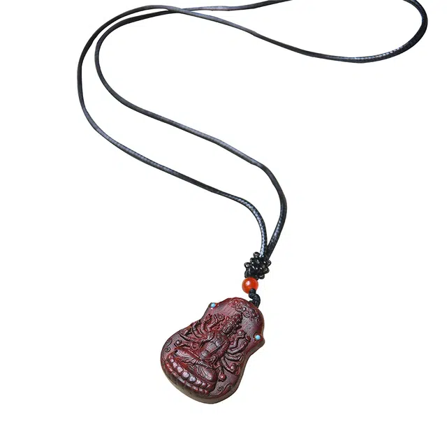 天纵 一叶暴富 时来运转 富贵吉祥 平安顺遂 紫檀属 项链 男女同款情侣款