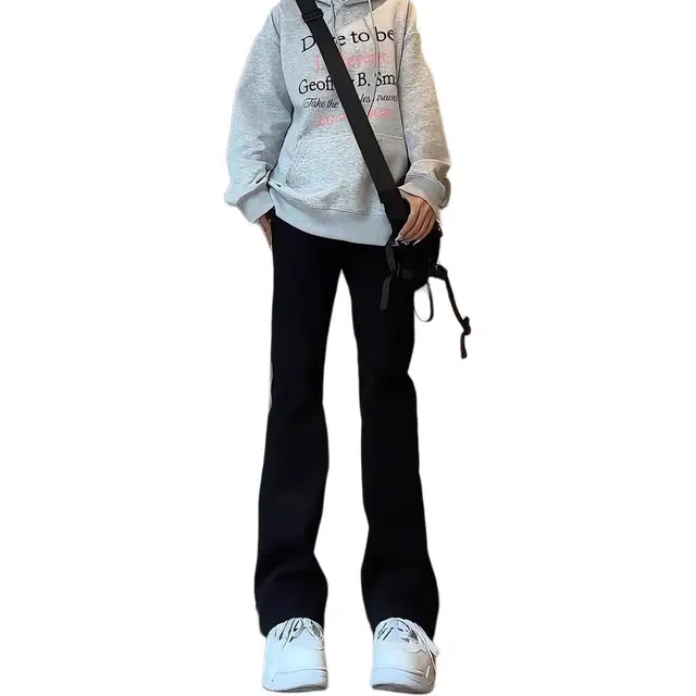 布客行 美式复古水洗做旧高街潮流微喇中腰显高显瘦牛仔裤 男女同款