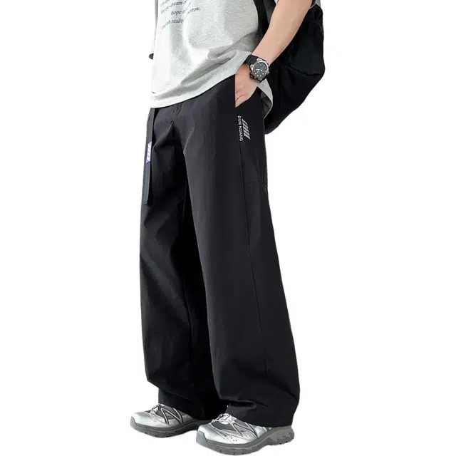 敦煌博物馆 美式复古纯色基础简约直筒百搭时尚宽松舒适日常休闲裤 男女同款