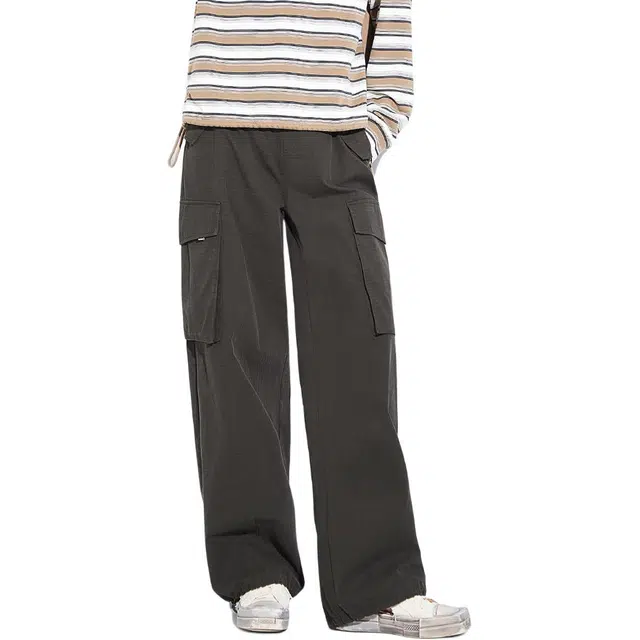 木果果木 百搭松紧束脚宽松通勤长裤工装裤 女款