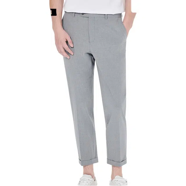 利郎 纯色微弹九分休闲裤 男款