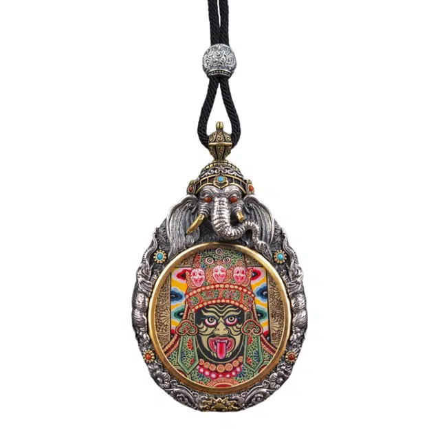 玉临门 新中式象神扎基拉姆唐卡热贡手绘 合金 项链 男女同款情侣款 礼盒