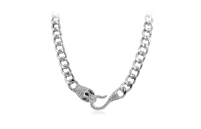 尚银福 古巴灵蛇 时尚简约个性潮流街头嘻哈小众百搭设计 精致轻奢高级感 美式甜酷高街  合金 项链 女款