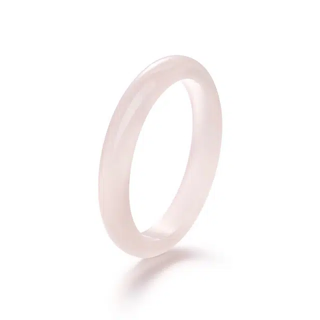 京华录 繁花似锦系列 新中式轻奢小众开口可调节古风素圈镯子简约大气百搭本命年礼盒 粉色佳人贵妃镯 玻璃猫眼 手镯 女款