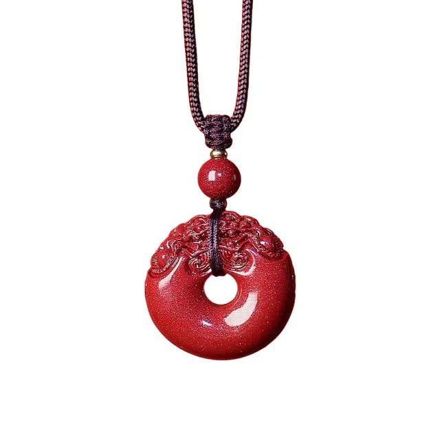 【转运纳福】 千玺世家 #好运招财扶摇直上貔貅吸金平安扣 朱砂 项链 男女同款情侣款