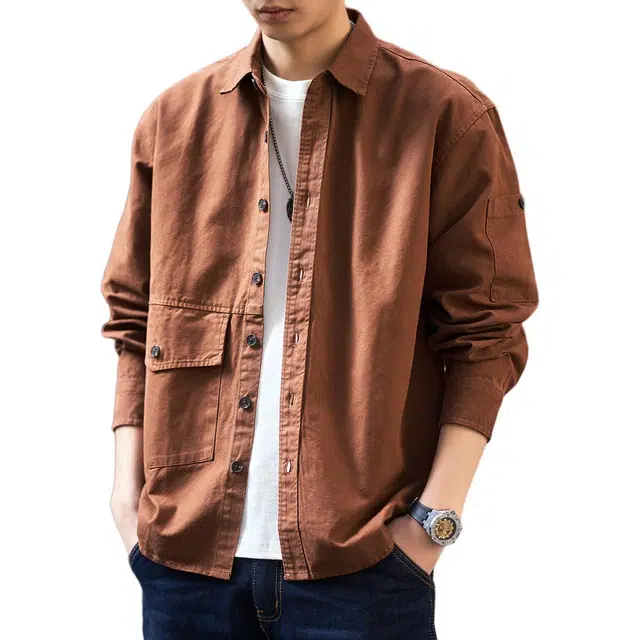 格蓝鹿 登山潮牌山系复古户外休闲垂感长袖衬衫 男女同款