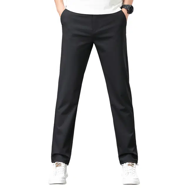 富铤 基础款纯色美式透气垂顺直筒休闲舒适宽松西装裤 男款