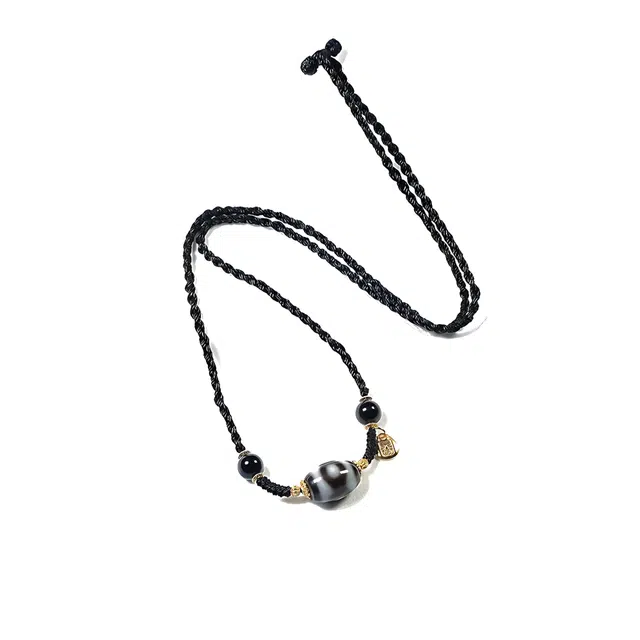 【福星高照交旺运】 玉临门  时来运转 事事顺遂 藏式珠锁毛衣首饰 复古文玩天珠#好运 玛瑙 项链 男女同款情侣款